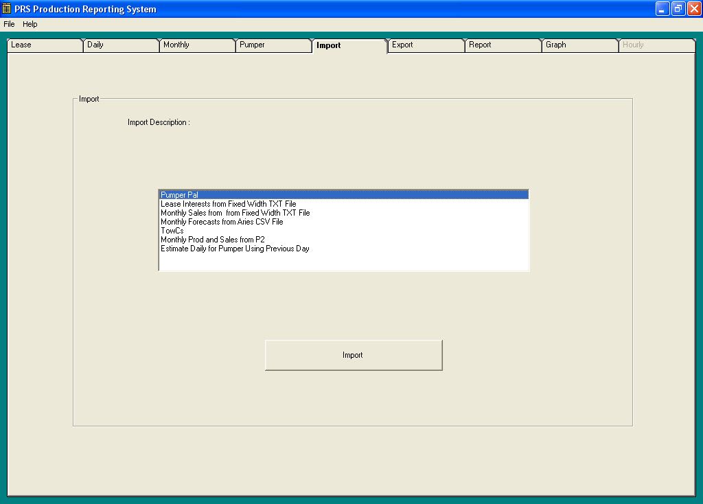 Import Tab
