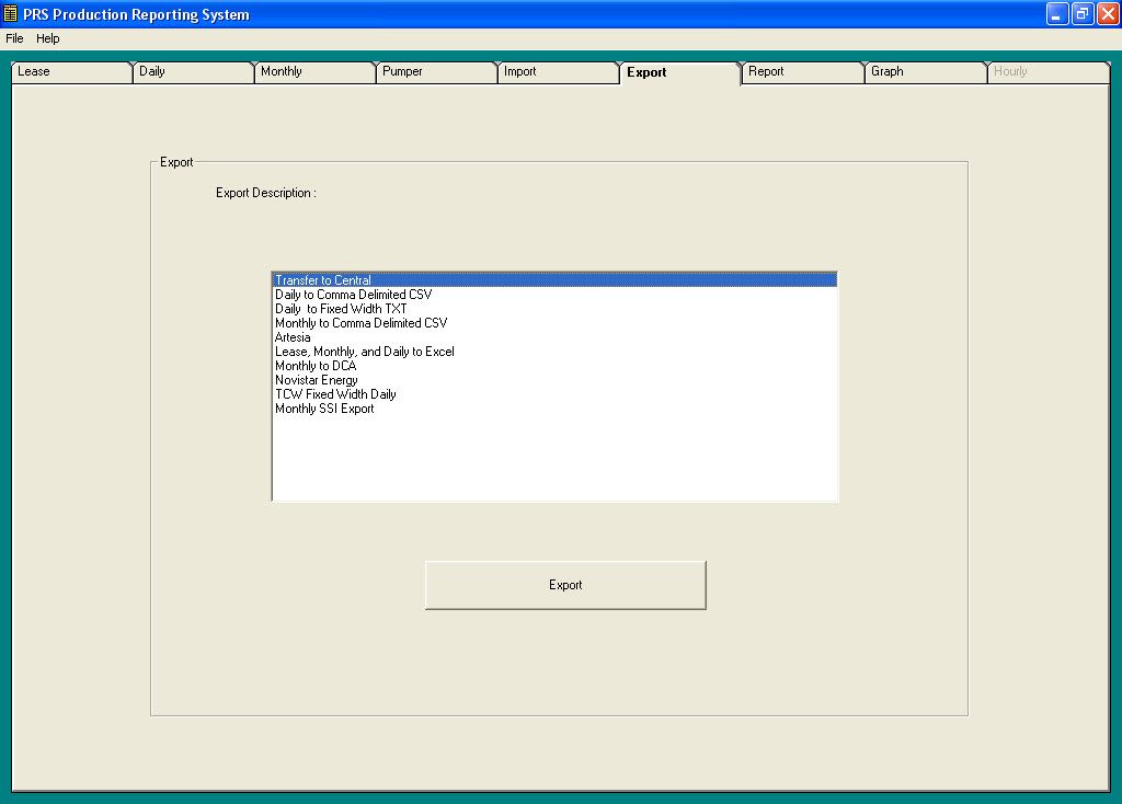Export Tab